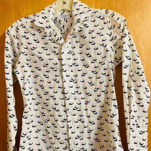 VINTAGE Ms Sero Shirtmakers WHALE button-up blouse/shirt/top SIZE XS 6